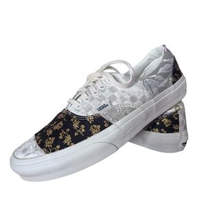 Vans Unisex Era Brocade Patchwork Slip On Sneakers White Gold Floral 8 | 9.5